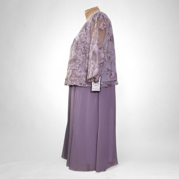 ALEX EVENINGS Plus Size A-Line Dress With Lace Mock Jacket, NWT! Size 22W - Picture 3 of 8